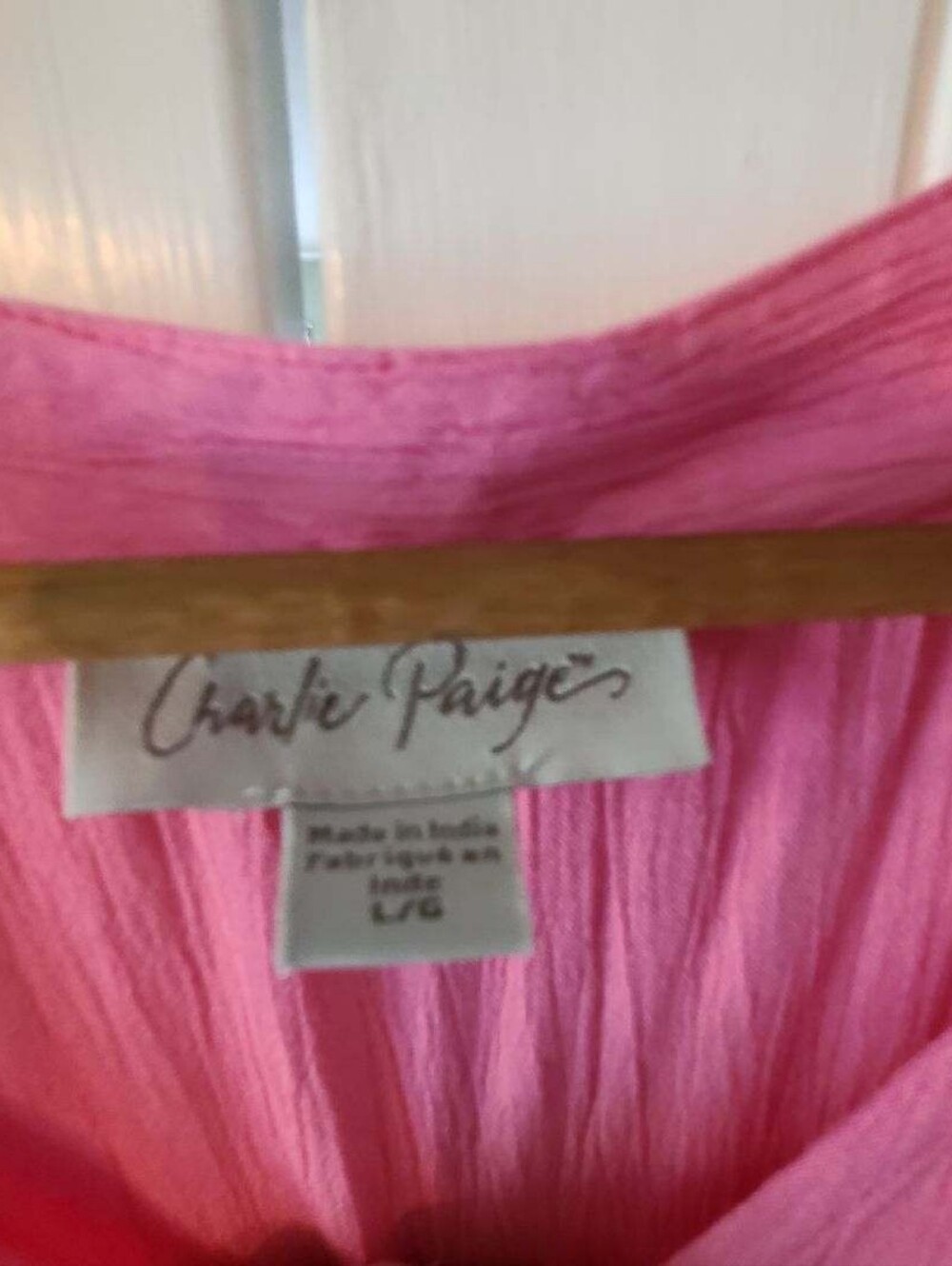 Charlie Paige Pink Tie Dye Tiered Boho Peasant Dress Long Sleeve Size L - Picture 7 of 8
